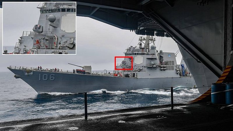 Эсминец "Стокдейл" с лазерной установкой ODIN на борту США
